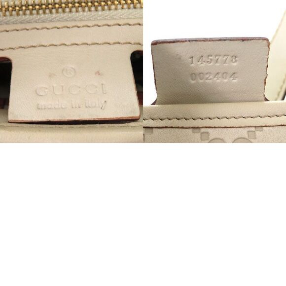 Gucci One Shoulder Guccissima 145778 Leather Ivory Gold Hardware White Handbag - Picture 6 of 10